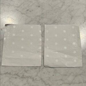 Chanel 2-Small White Wrapping Paper Pieces W/Iconic Chanel Logo / Authentic